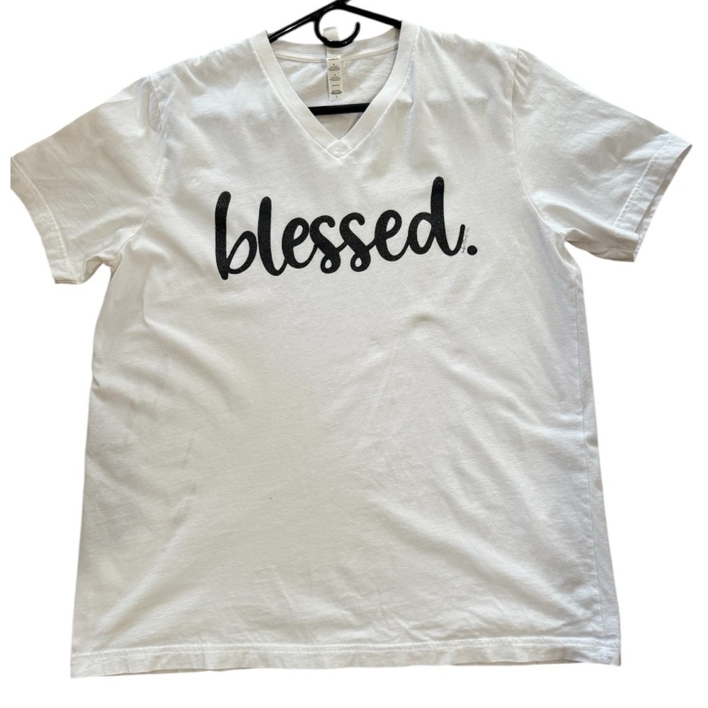 Bella Canvas White Airlume short sleeve v-neck tee shirt